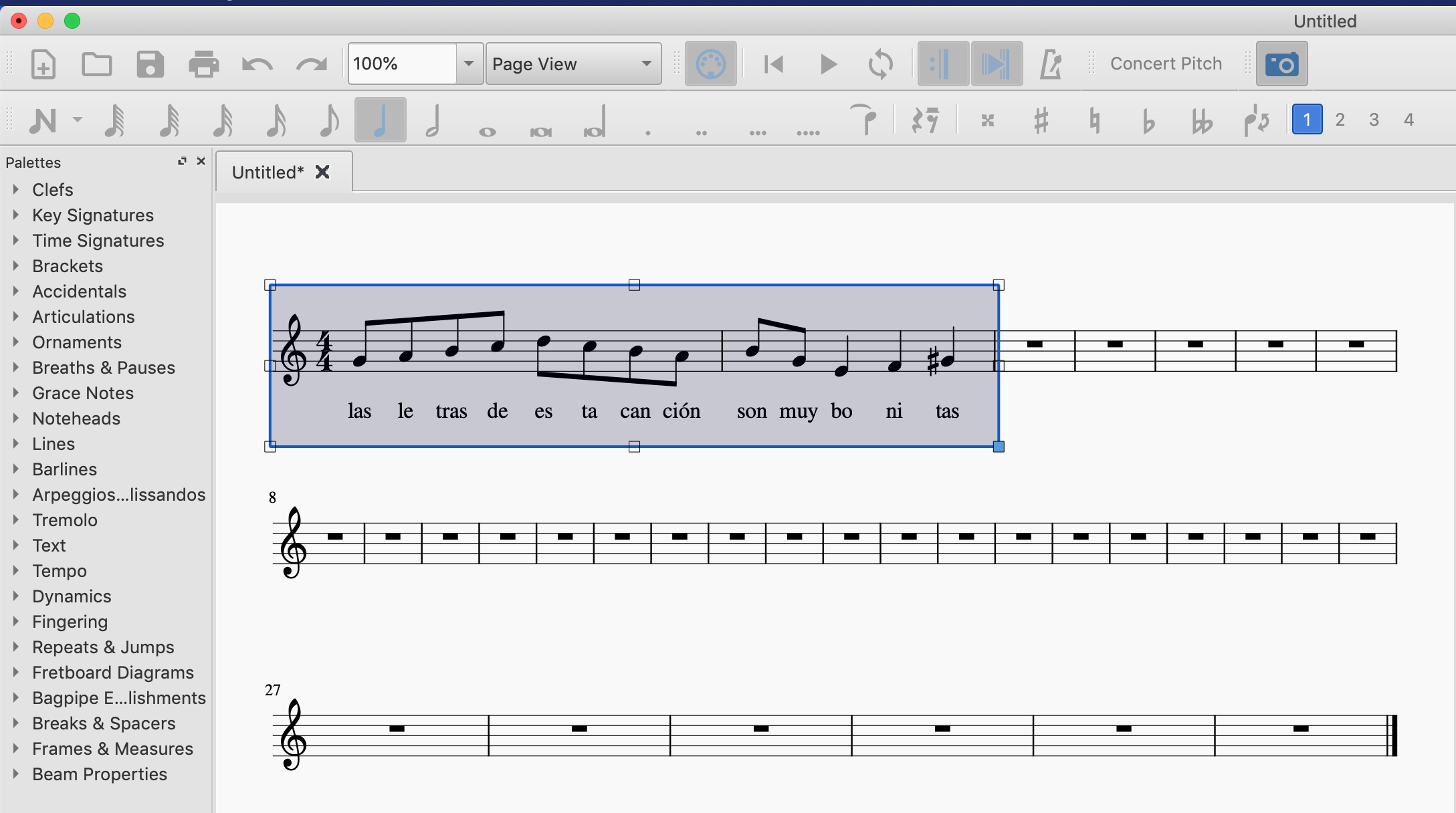 Image Capture of melody with lyrics in musescore 3 creates images with